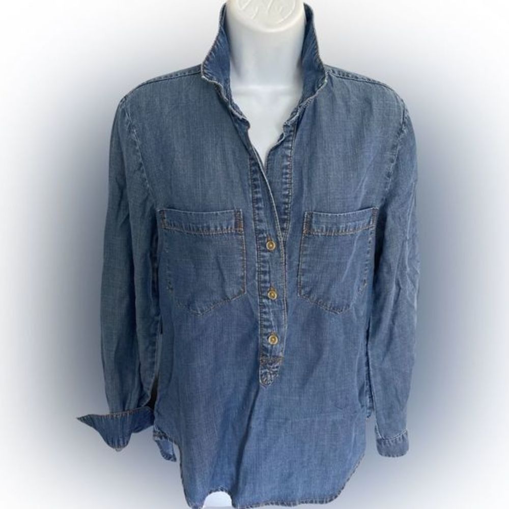 Cloth & Stone Popover Shirt -XS blue denim , cotton tencel